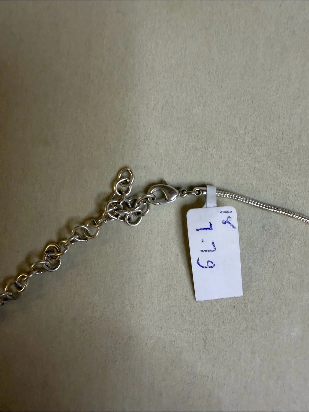 925 Sterling Silver Snake Chain Necklace – 17.5” – Ribbed Accent – 7.7g
